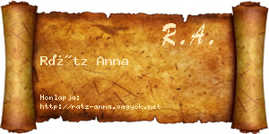Rátz Anna névjegykártya