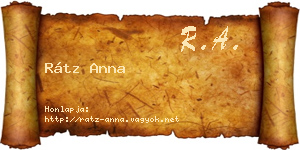 Rátz Anna névjegykártya